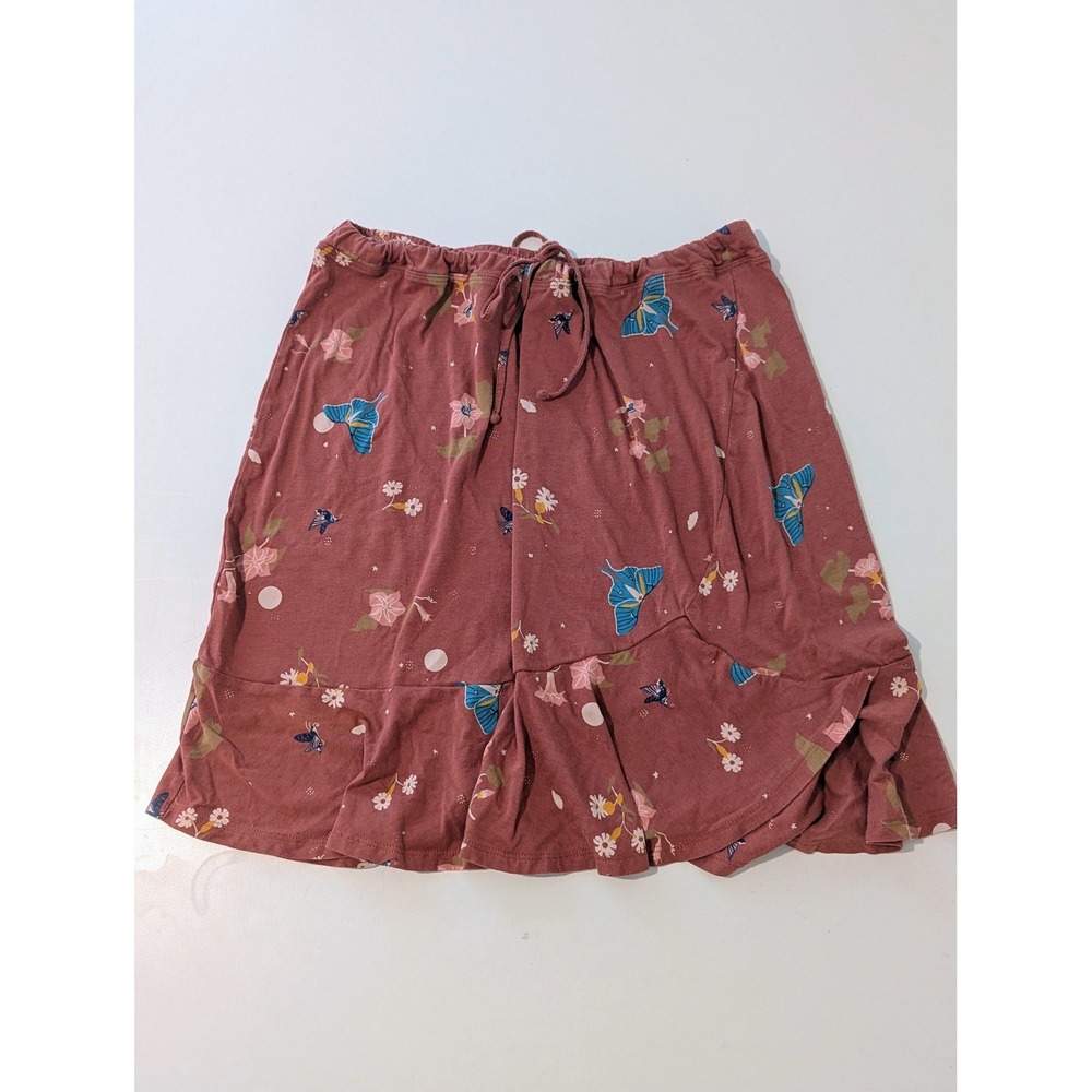 Patagonia Alpine Valley Skirt Night Pollinators Red Size M Drawstring Waist